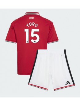 Otroški Nogometna dresi replika Manchester United Leny Yoro #15 Domači 2026-27 Kratek rokav (+ hlače)